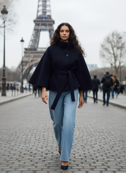 Manteau Femme Chic d’Hiver avec Ceinture