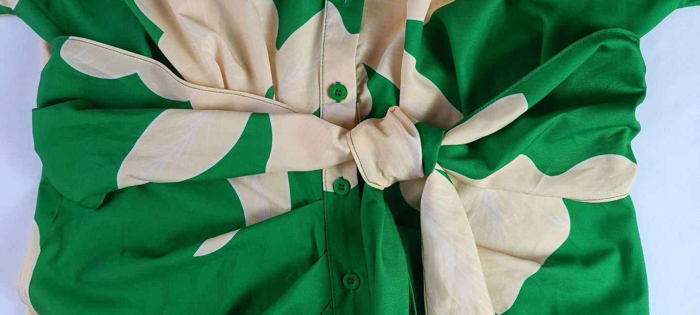 Robe Chemise Femme Longue Imprimée Taille Haute