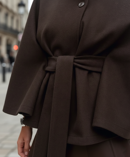 Manteau Femme Chic d’Hiver avec Ceinture