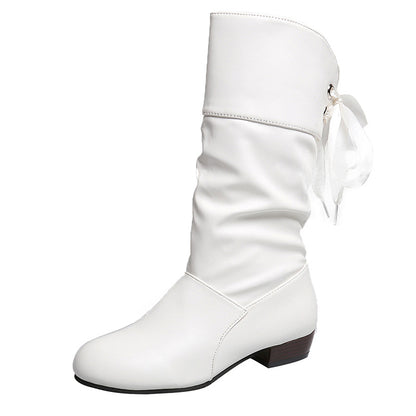 Bottes Femme Mi-Mollet Style Cavalier à Talon Bas