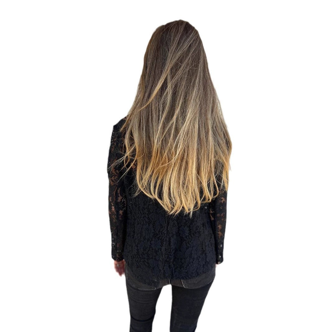 Blazer Femme en Dentelle Élégant Manches Longues