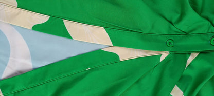 Robe Chemise Femme Longue Imprimée Taille Haute